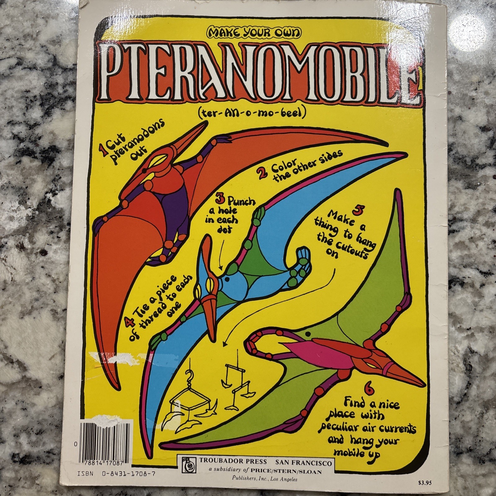 Dinosaur Coloring Book Troubador Press 1970 Retro Unused Oversized