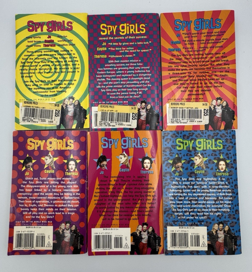 Spy Girls Elizabeth Cage COMPLETE 6 Book Set Full Series Y2K 1998 1999 RARE