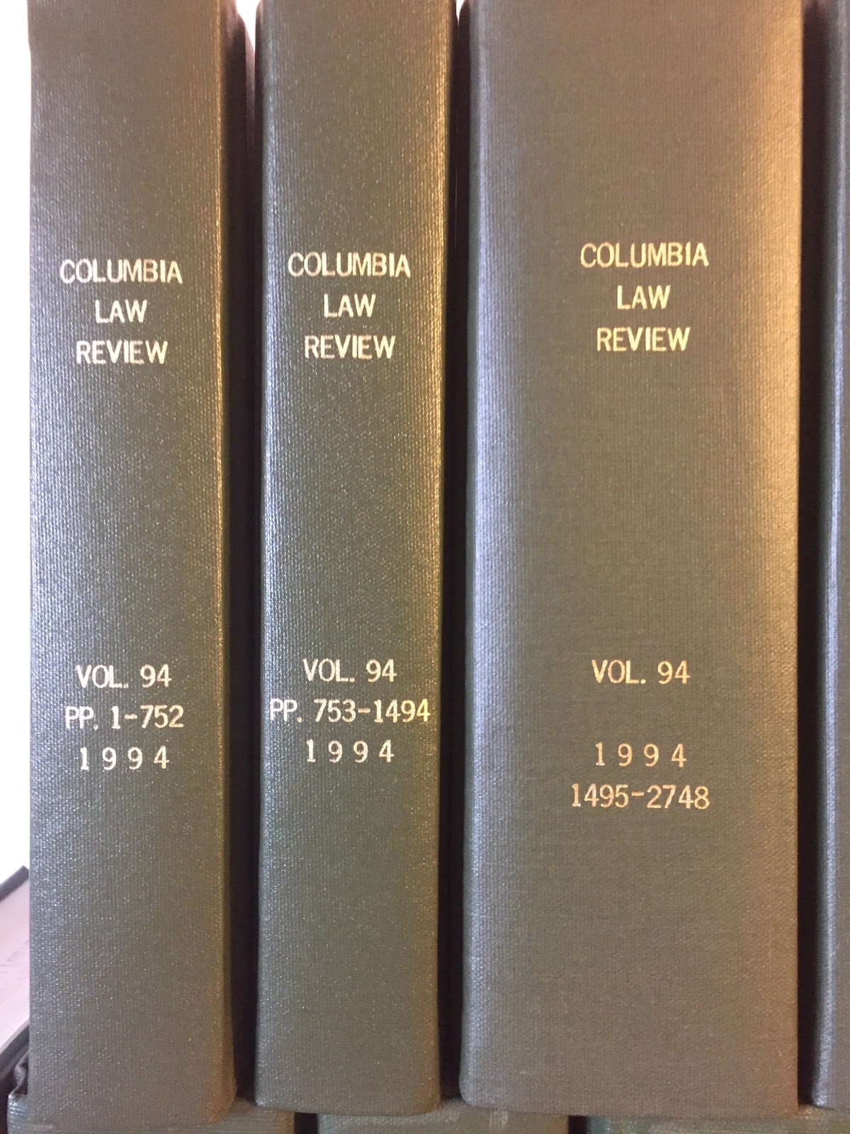 Lot 12 COLUMBIA LAW REVIEW vol 91-95 Years 1990-1995