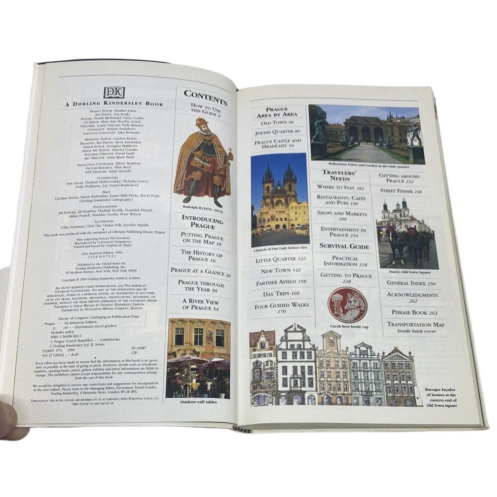 Prague: DK Eyewitness Travel Guides 1st American Ed. 1994 Maps Photos 264 Pages