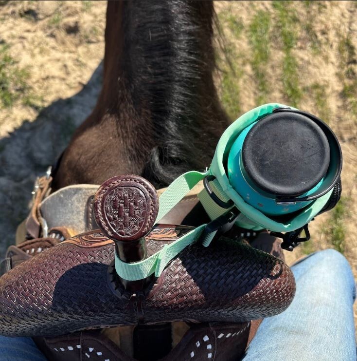 Personalized Horse Saddle Water Bottle Holder, Green, Multi Pocket Saddle Holder