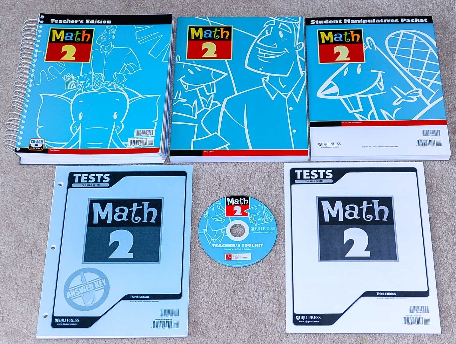BJU Bob Jones 2nd grade MATH 2 Student Worktext Teacher Edition COMPLETE SET