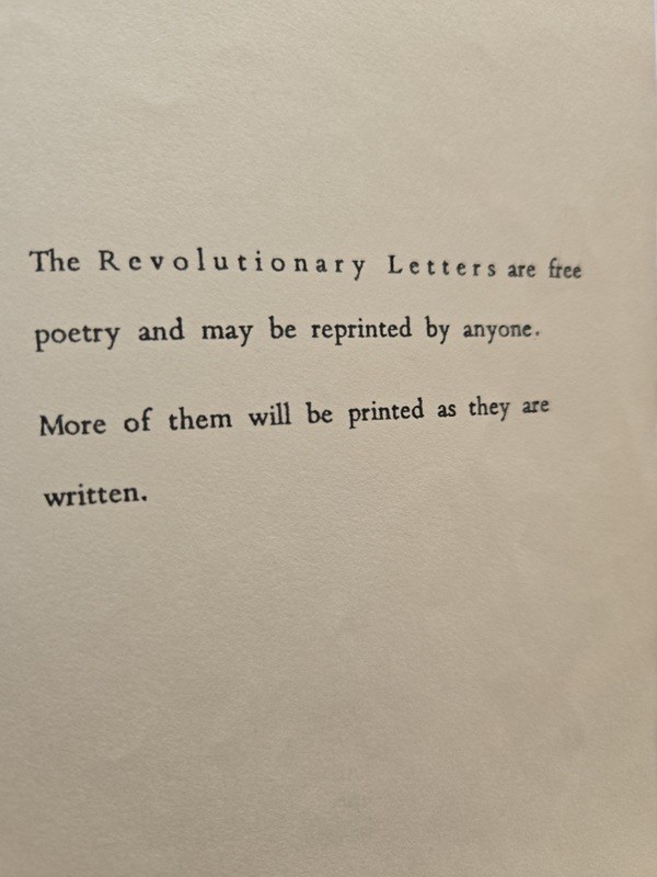 Original 1968 Diane Di Prima REVOLUTIONARY LETTERS 34 Poems Folio 8.5″ x 14″