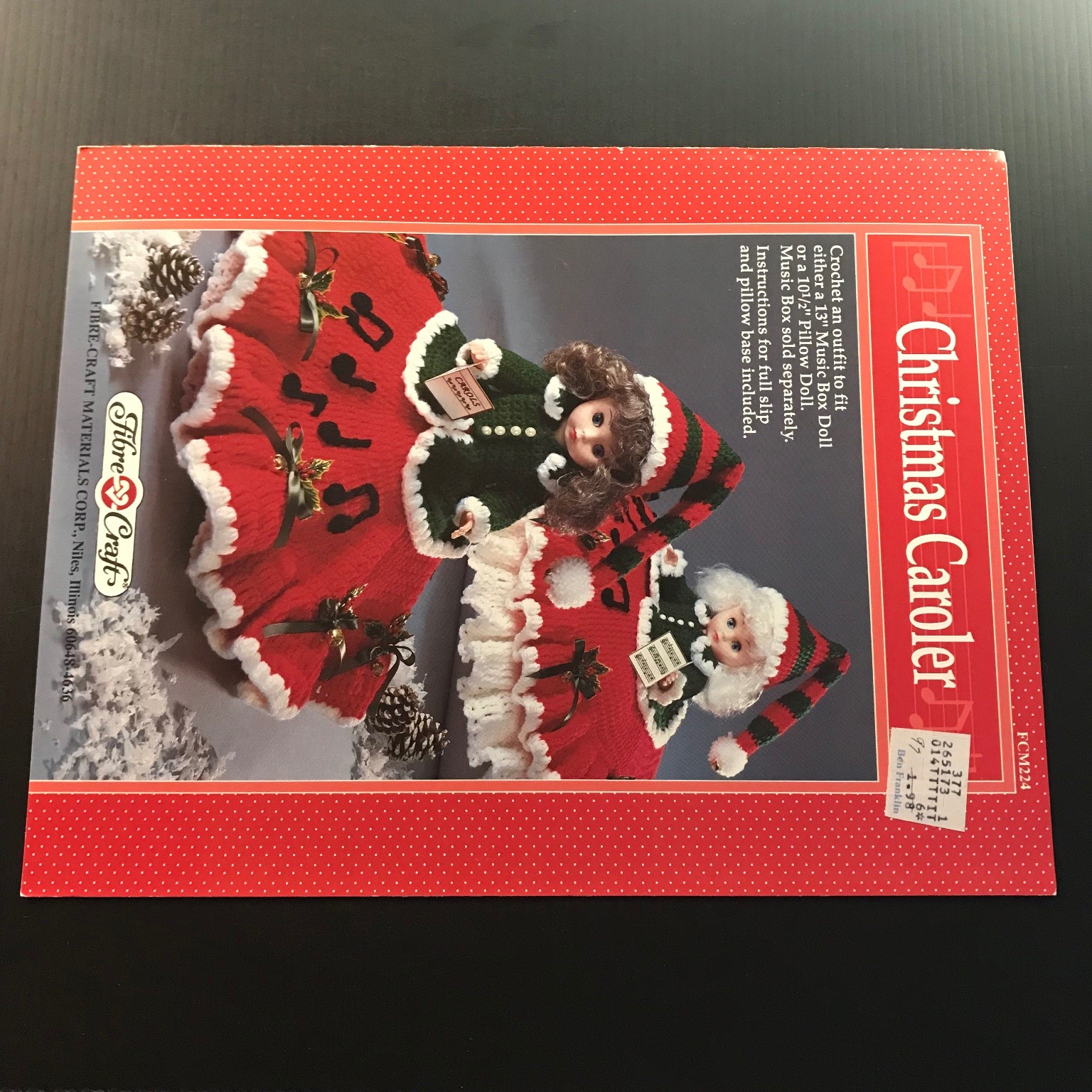 Christmas Caroler Crochet Pattern Fibre-Craft Doll Outfit FCM224