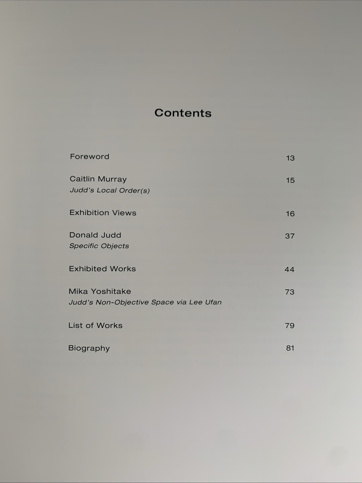 Donald Judd : Hardcover : 92 pp, Kukje Gallery, 2014 : NEW
