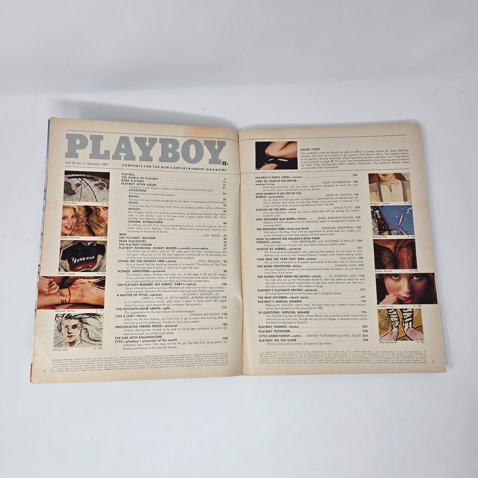 Playboy Magazine January 1983 Shannon Tweed Audrey & Judy Landers Holiday Issue