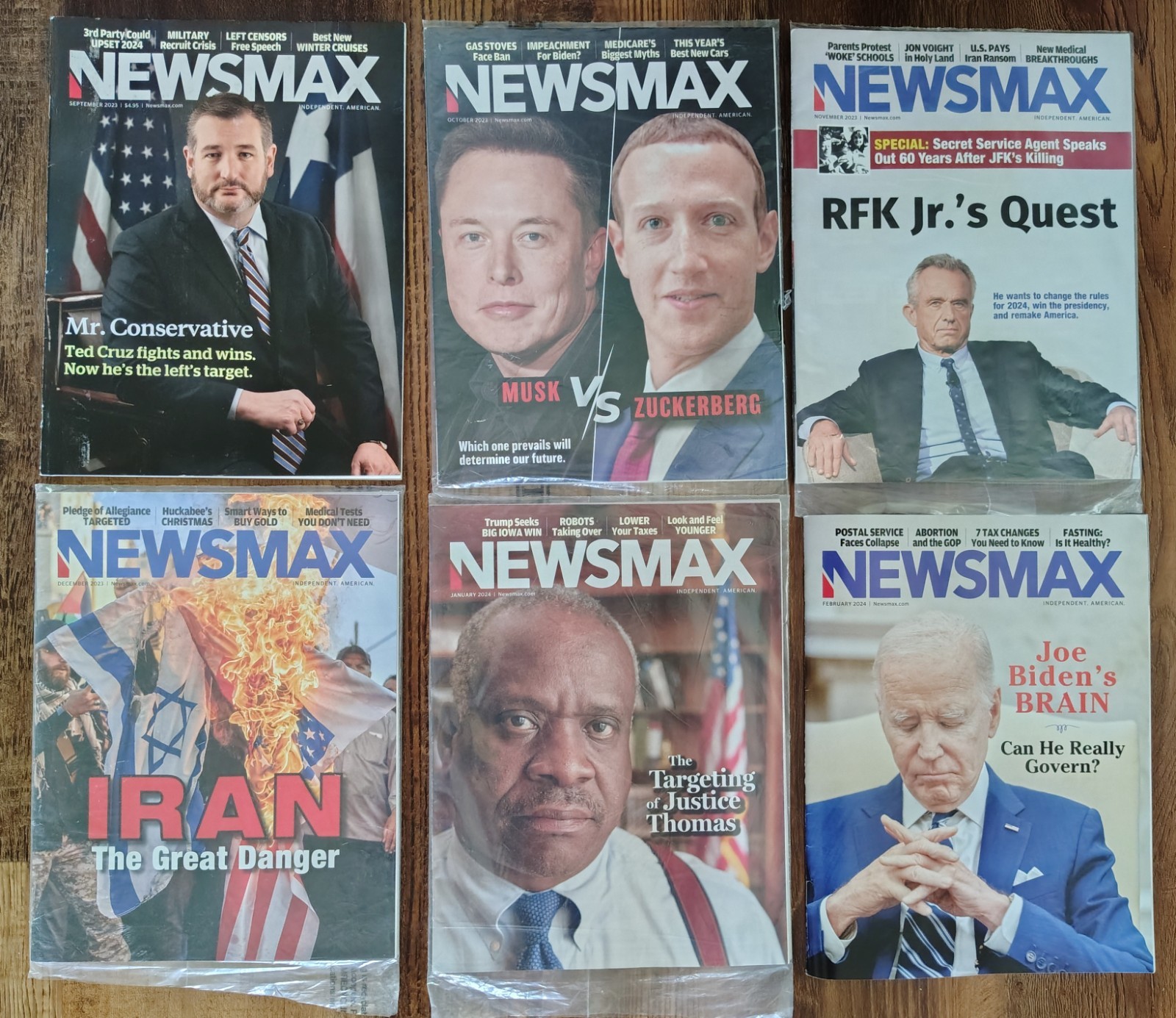 NEWSMAX Magazine Back Issues Cruz Biden Iran RFK Musk 2023 & 2024 ~ LOT OF 6