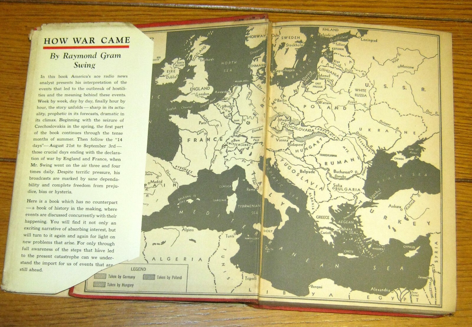 How War Came Raymond Gram Swing 1939 First Edition Hardcover 266 pages