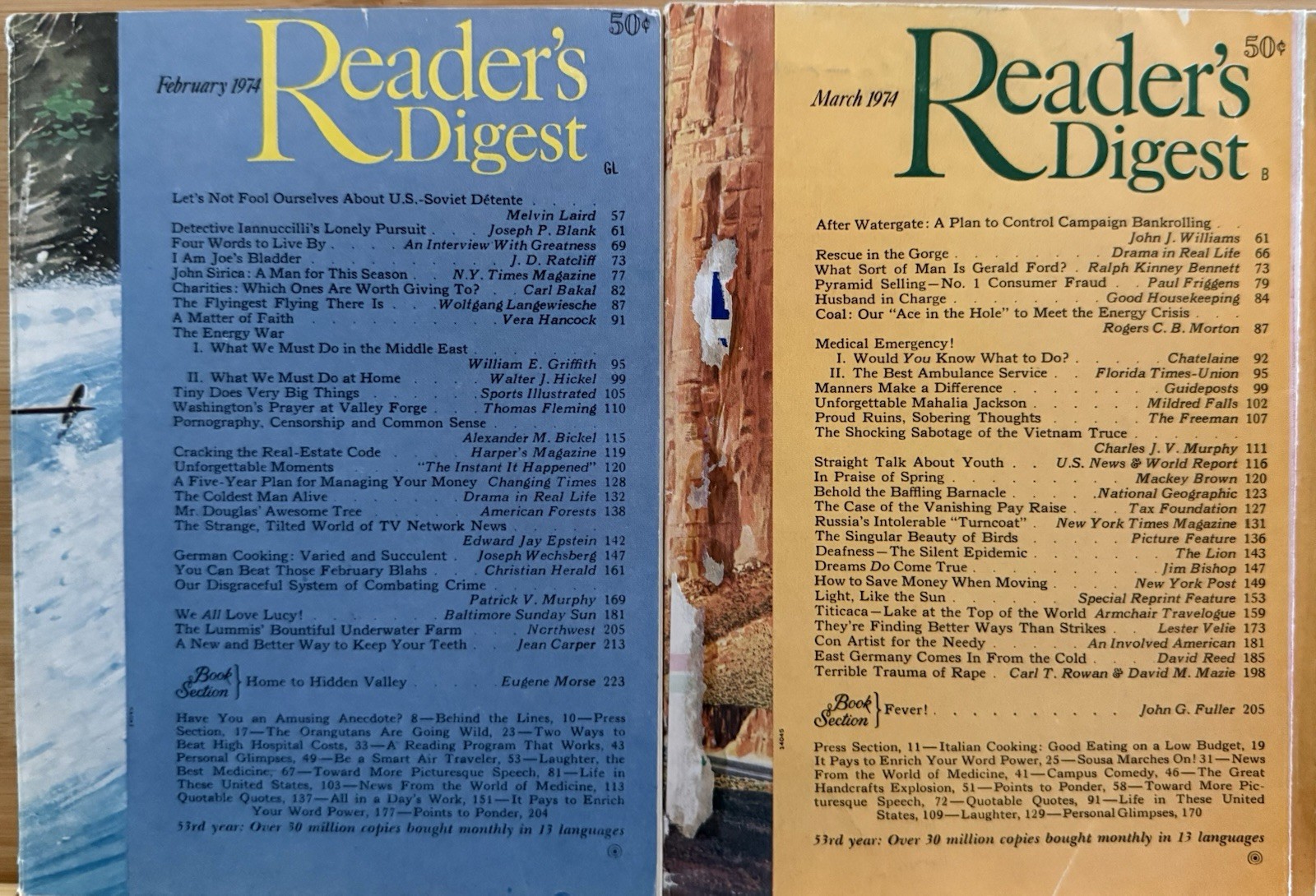 1974 February March READER’S DIGEST MAGAZINE Vintage Retro Timeless Shorts