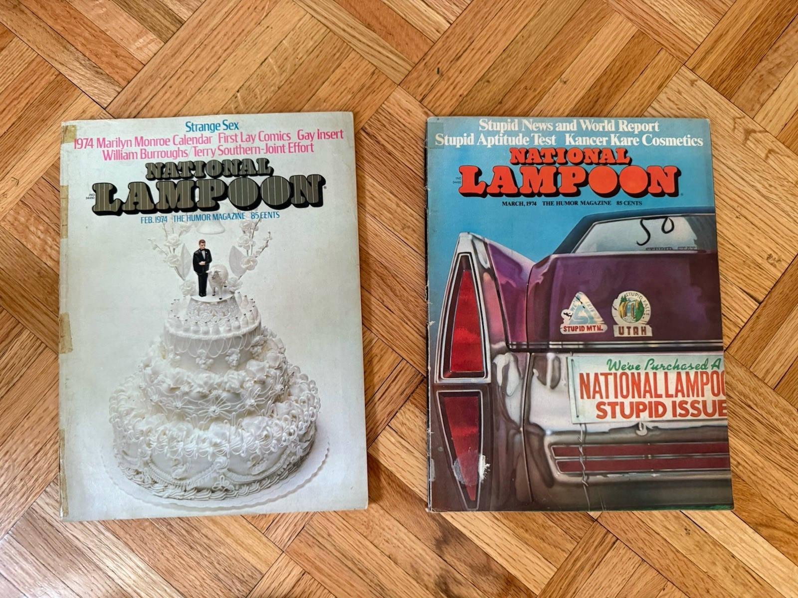 Lot of 10 National Lampoon Magazines 1974-1975 Issues (No Mailing Labels) humor