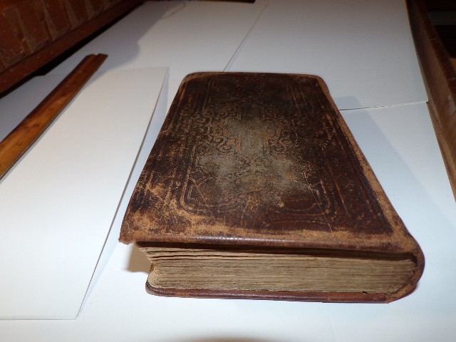 The Holy Bible American Bible Society RARE 1869 Brown Leather Original Tongues