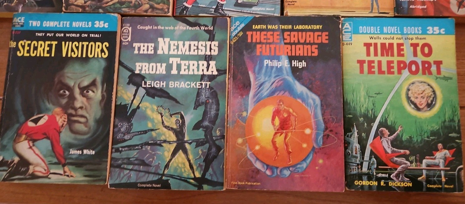 Lot 1950’s/60’s Ace Double Novels, Sci-Fi. M. Leinster/Van Vogt/P.Anderson/other