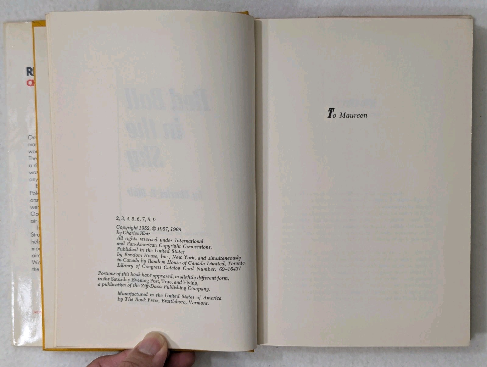 SIGNED Charles F. Blair Red Ball in the Sky 1969 2nd Print Hardcover