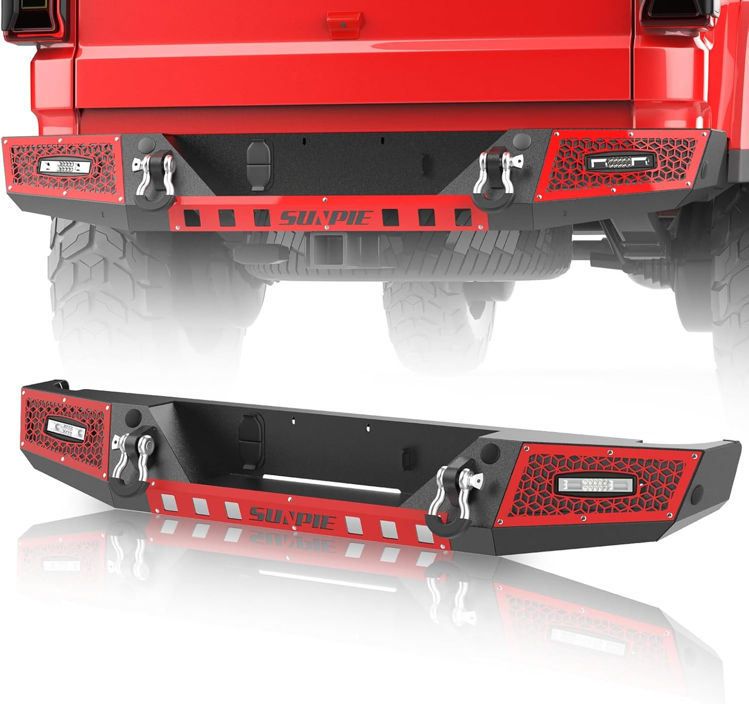 Rear Bumper Compatible with Jeep Gladiator JT 2019 2020 2021 2022 2023 2024 2025
