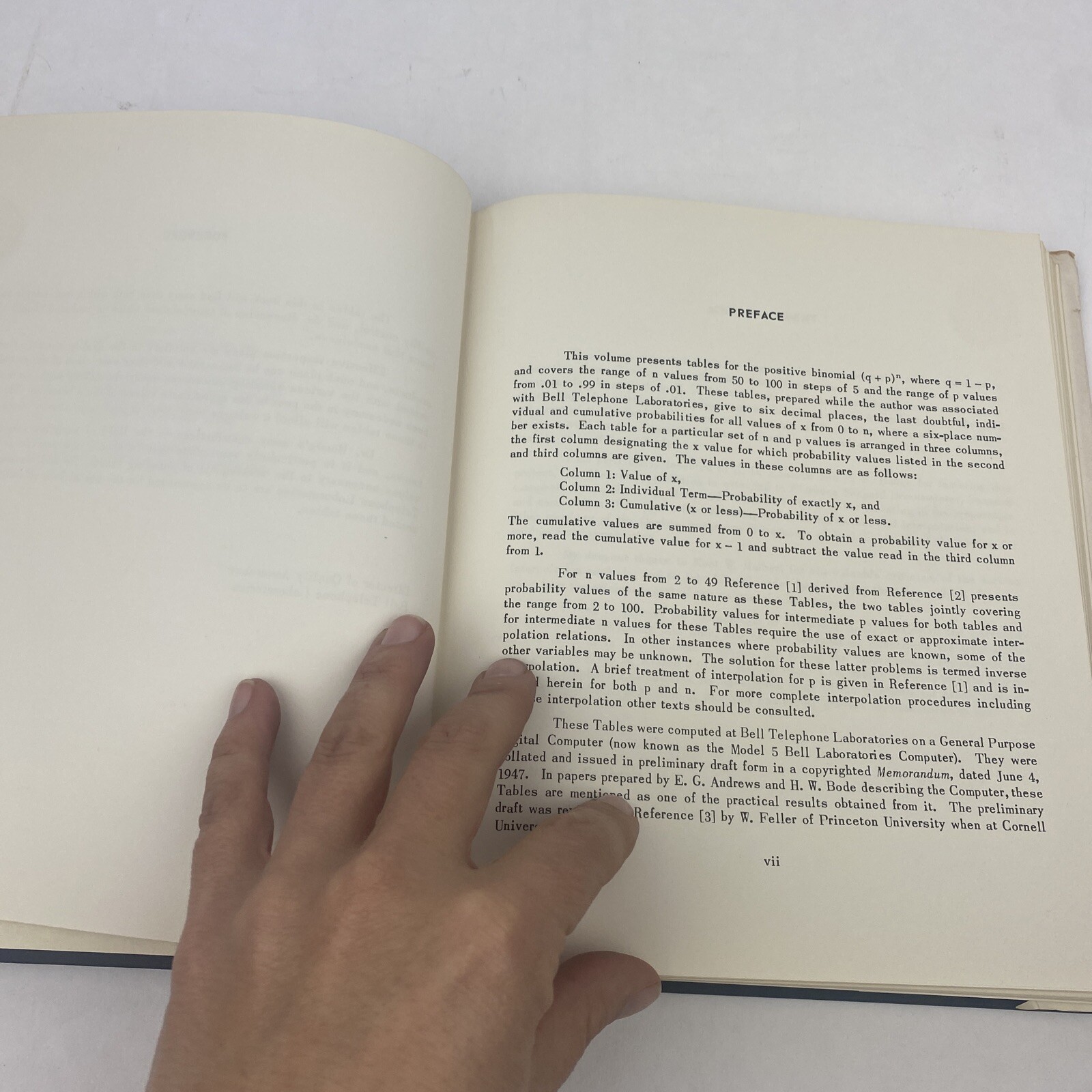 50-100 Binomial Tables by Harry G. Romig 1953 Hardcover Dust Jacket Vintage Bell