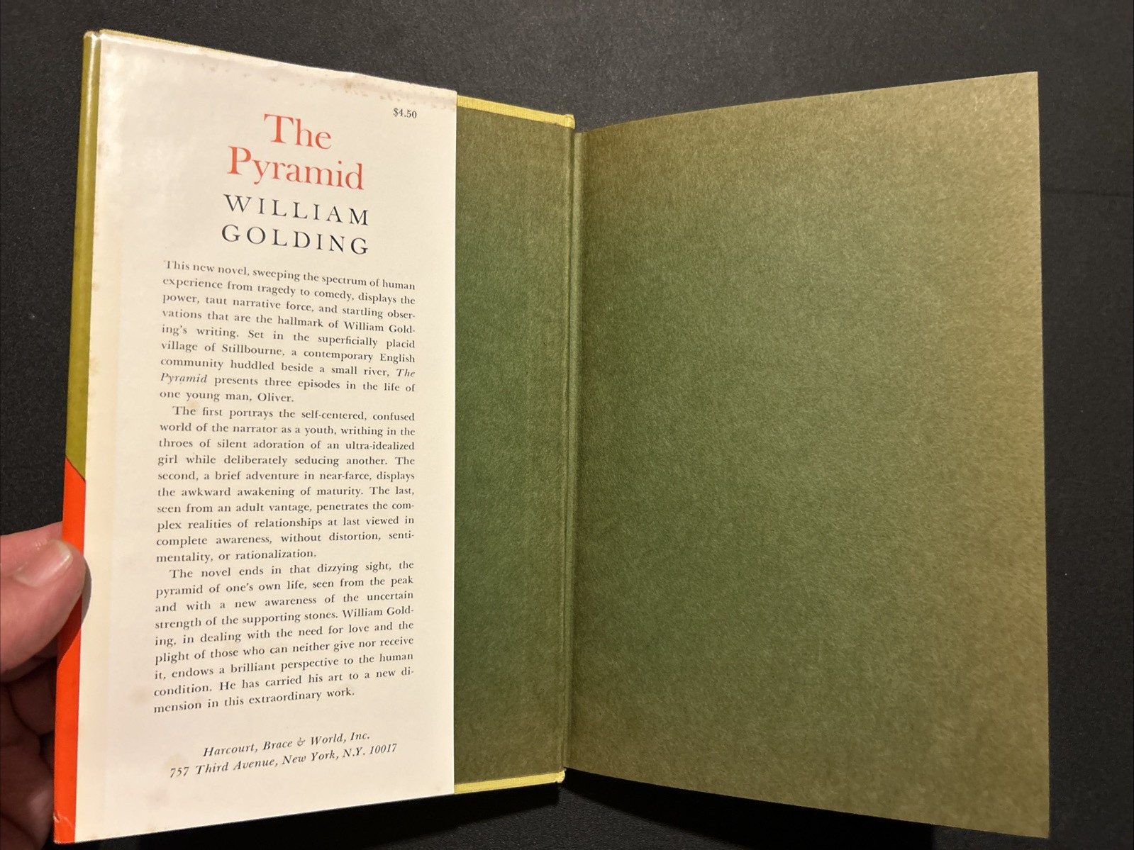 The Pyramid by William Golding 1st Ed HC 1966 Very Good Condition