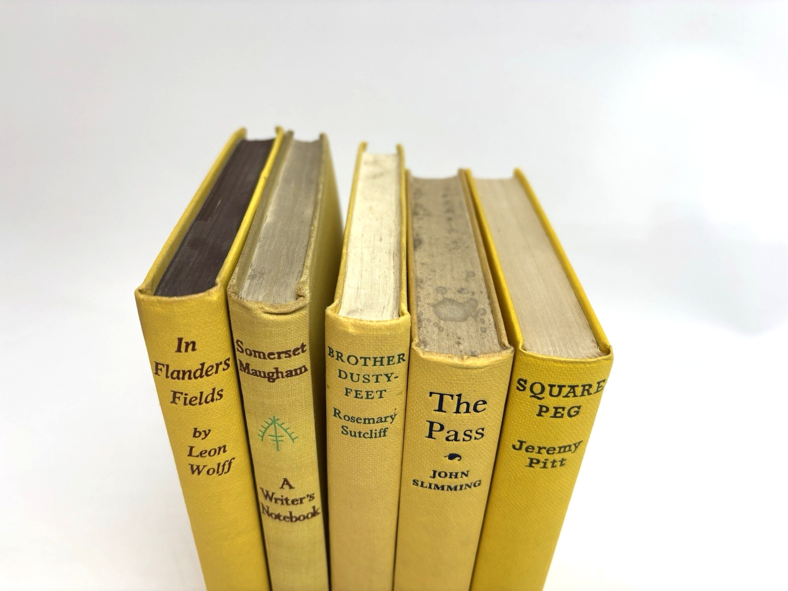 Vintage Yellow Books for Decoration. 11.5cm shelf space.
