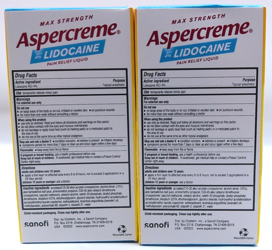 2PK- Aspercreme W/ Lavender Essential Oils, 2.5 Fl. Oz. Each, Exp. 1/28