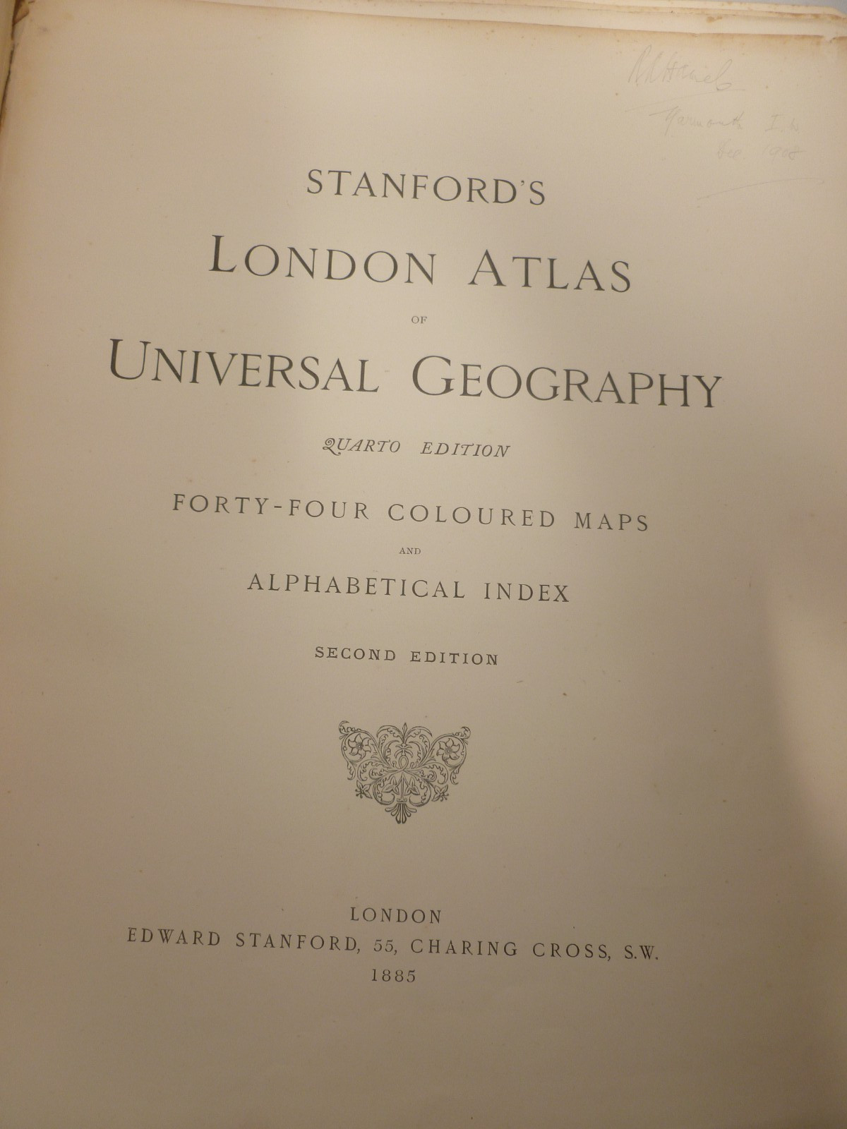1885 – Stanford’s London Atlas of Universal Geography – 44 Colour Maps -Large HB