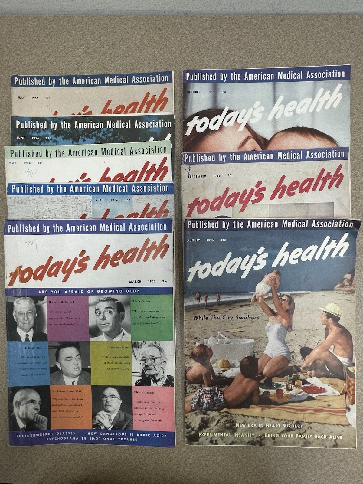 Today’s Health Magazines Lot Of 8 From 1956, Vintage In Good Shape