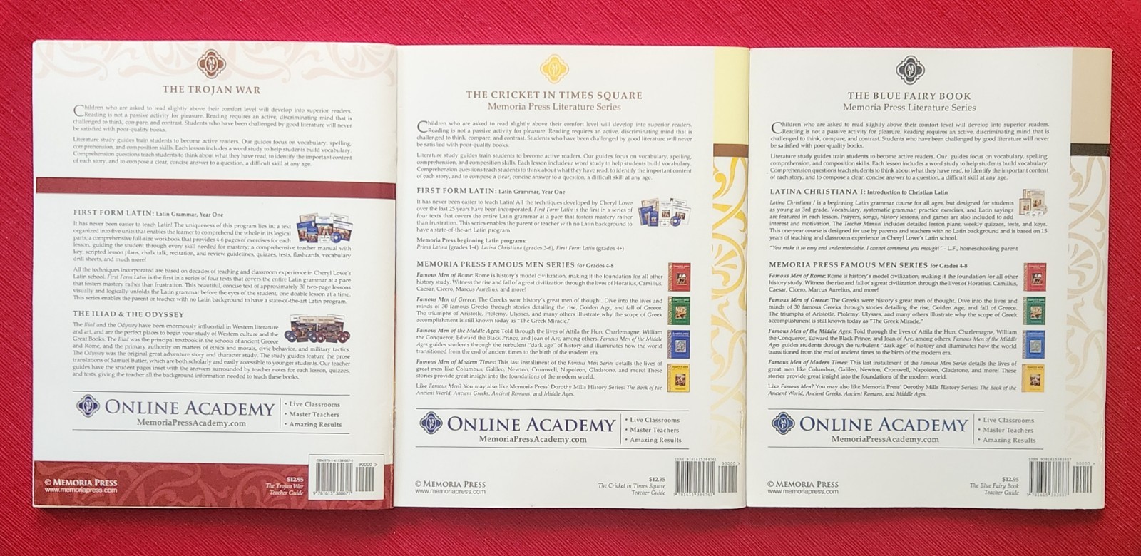 Memoria Press Homeschool Books Lot Teachers Guides Manuals Quizes Tests English