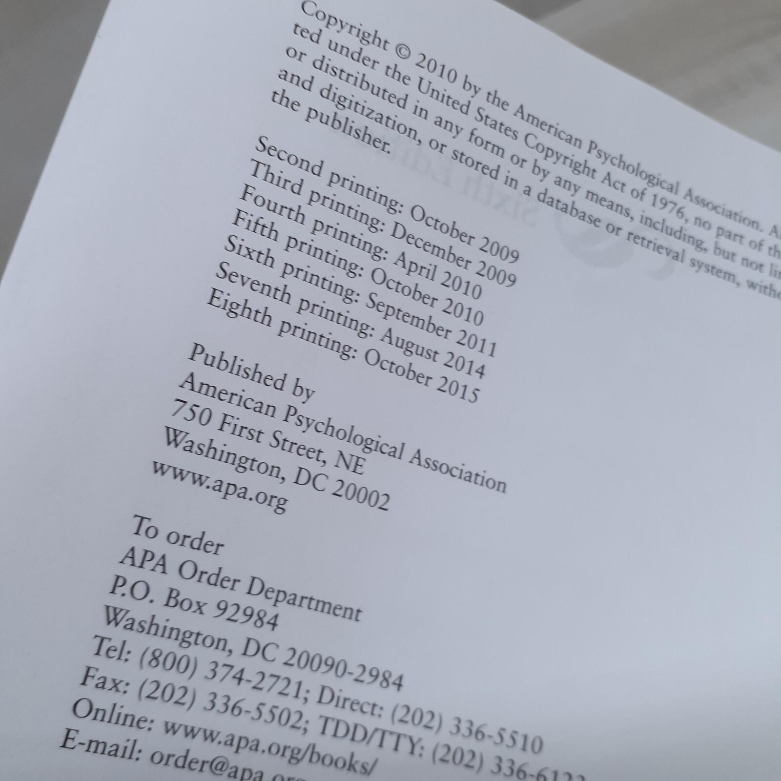 Publication Manual of the American Psychological Association