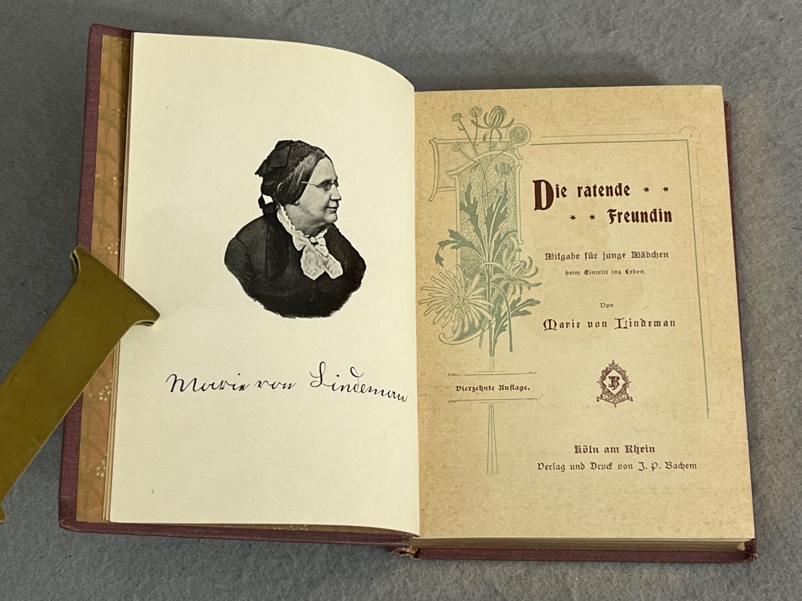 Antique Decorative German Book Girl’s Guide to Life Marie von Lindeman c. 1890s