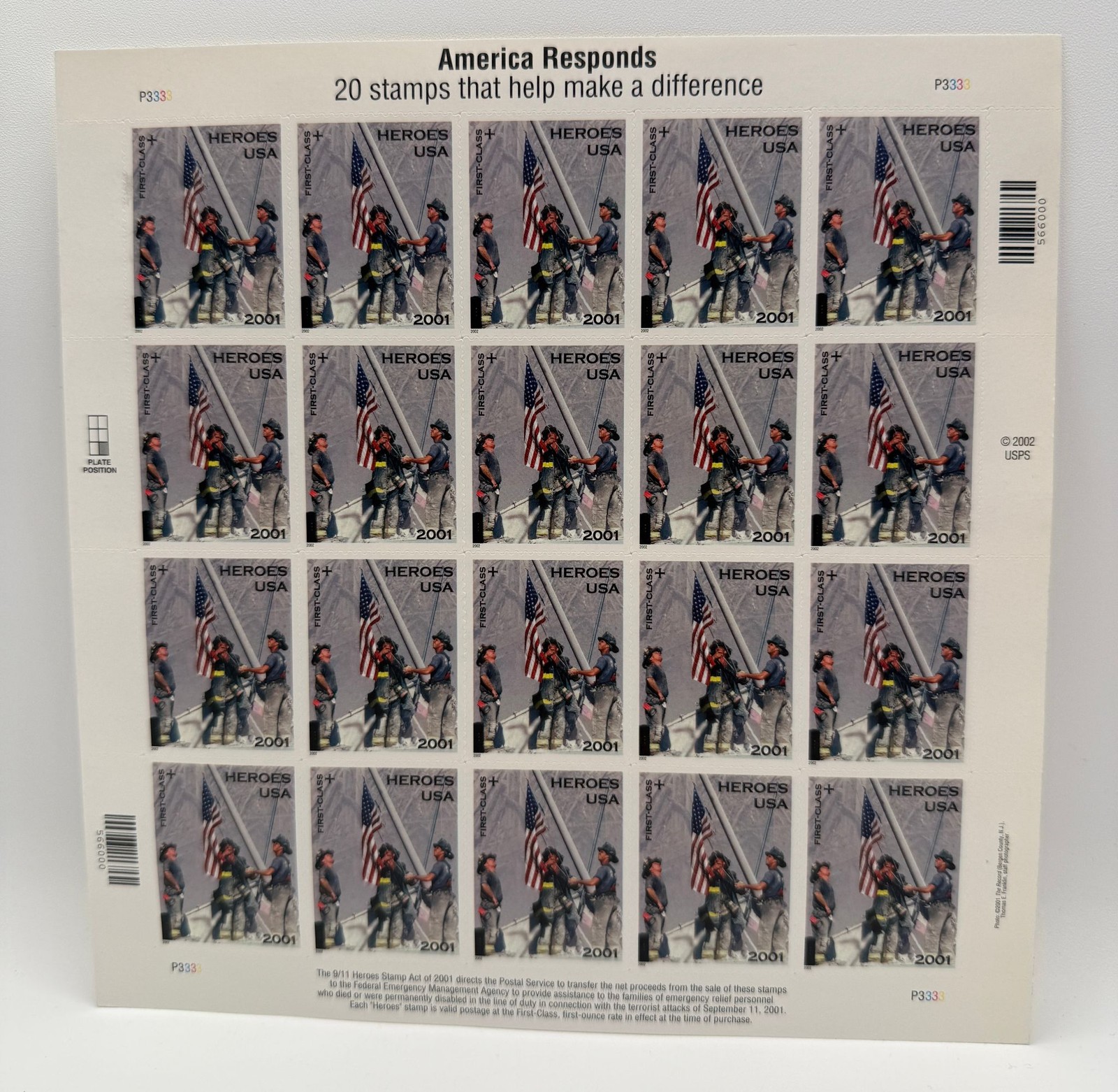 What We Saw CBS News Hardcover Book with DVD 2001 America Responds Stamp Sheet