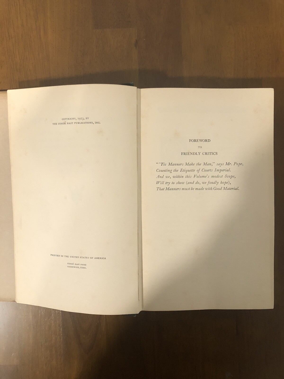 “Vogue’s Book of Etiquette” Very RARE 1925 Printing With Dust Jacket