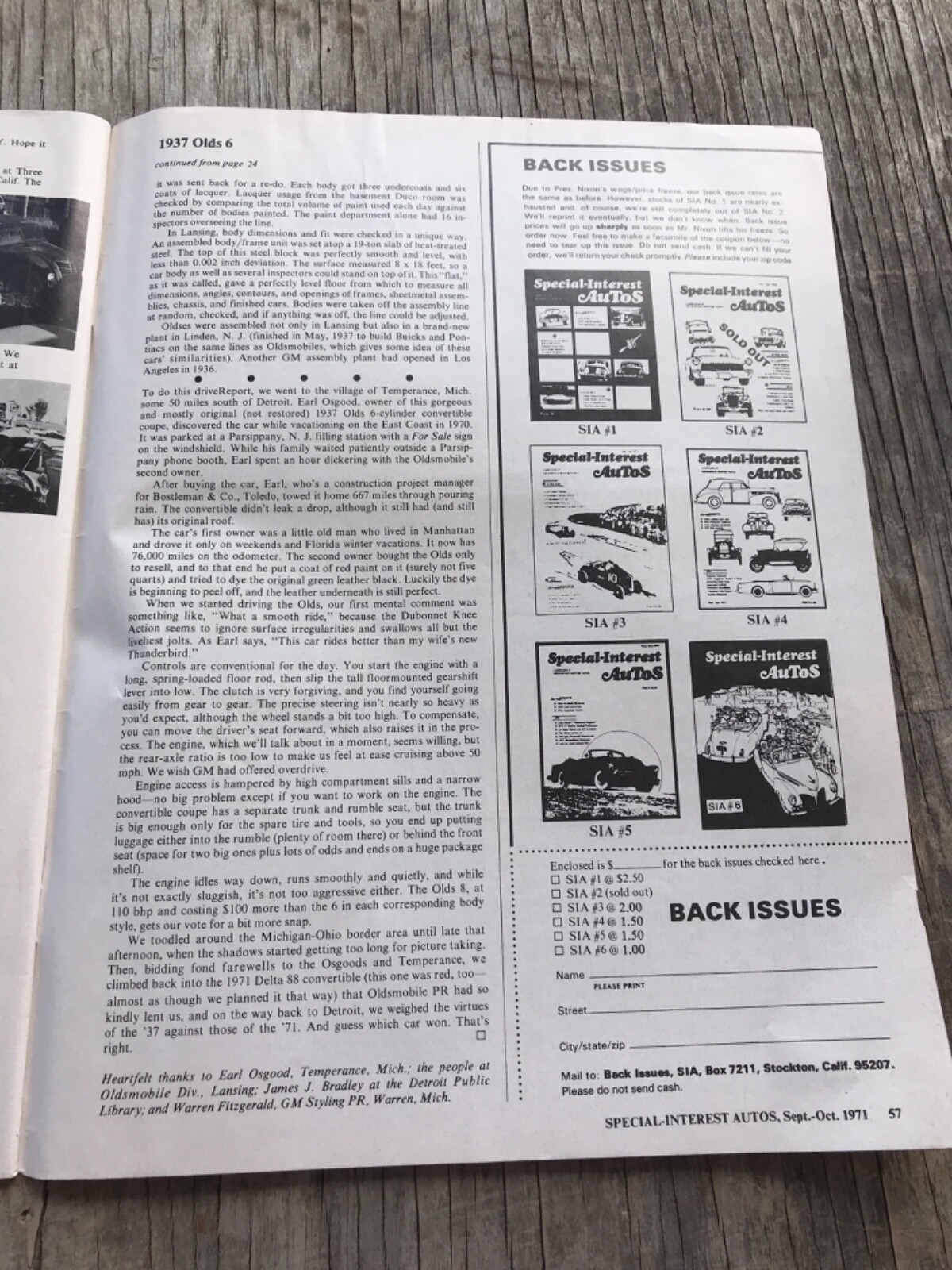 Sept/Oct 1971 Special-Interest Autos Hemmings Motor News Magazine 58 pages