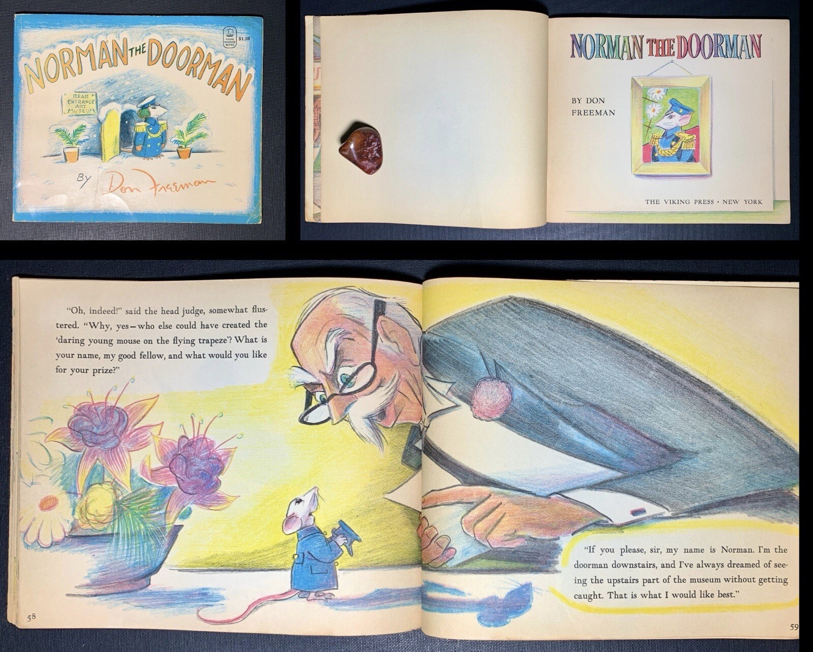 1960s VINTAGE Paperback 1st Edition Children’s Book DON FREEMAN mouse ART illus