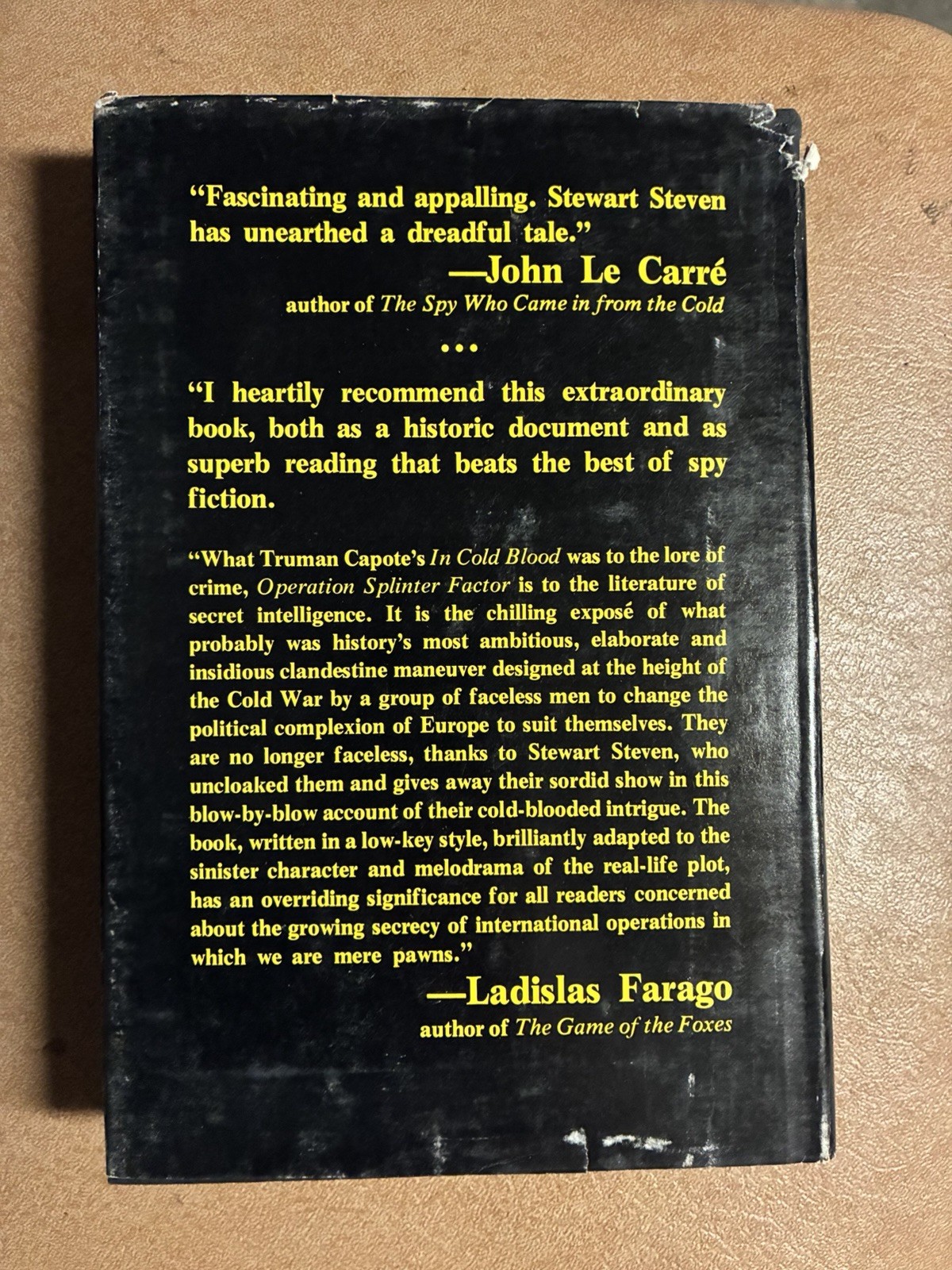 Operation Splinter Factor ~ Stewart Steven ~ 1974 Lippencott HCDJ 1st Edition