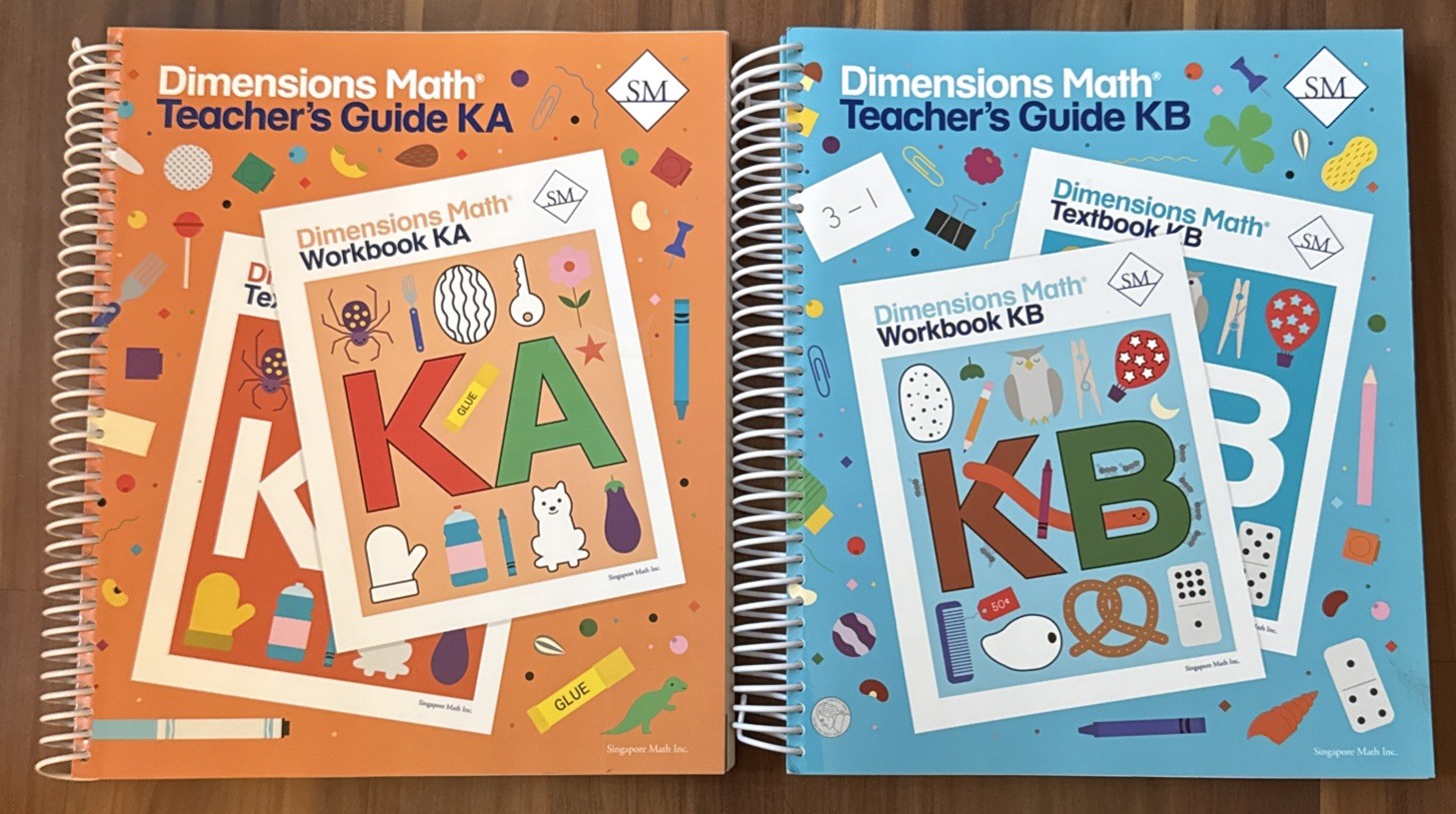 Dimensions Math Teachers Guide KA and KB Lot Of 2 Spiral Bound Textbook