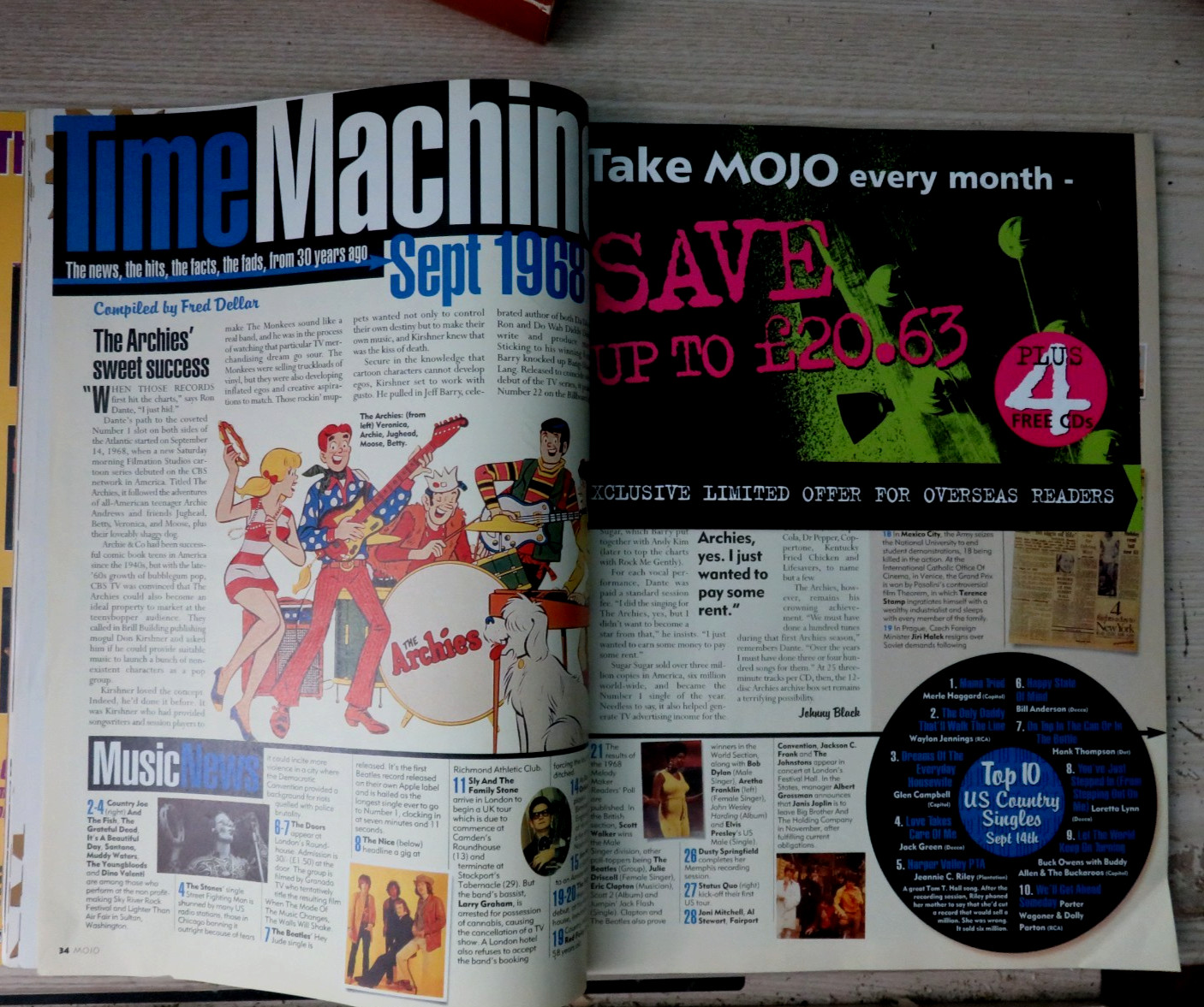 MOJO SEP 1998 ~KEITH MOON /BOB MOULD/GORKY’S ZYGOTIC MYNCI/PAGE & PLANT/ARCHIES