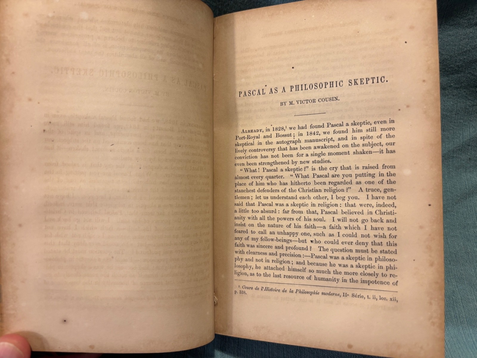 Pascal’s Works. Thoughts, Letters, & Opuscules. 1859. Fine binding. Beautiful!