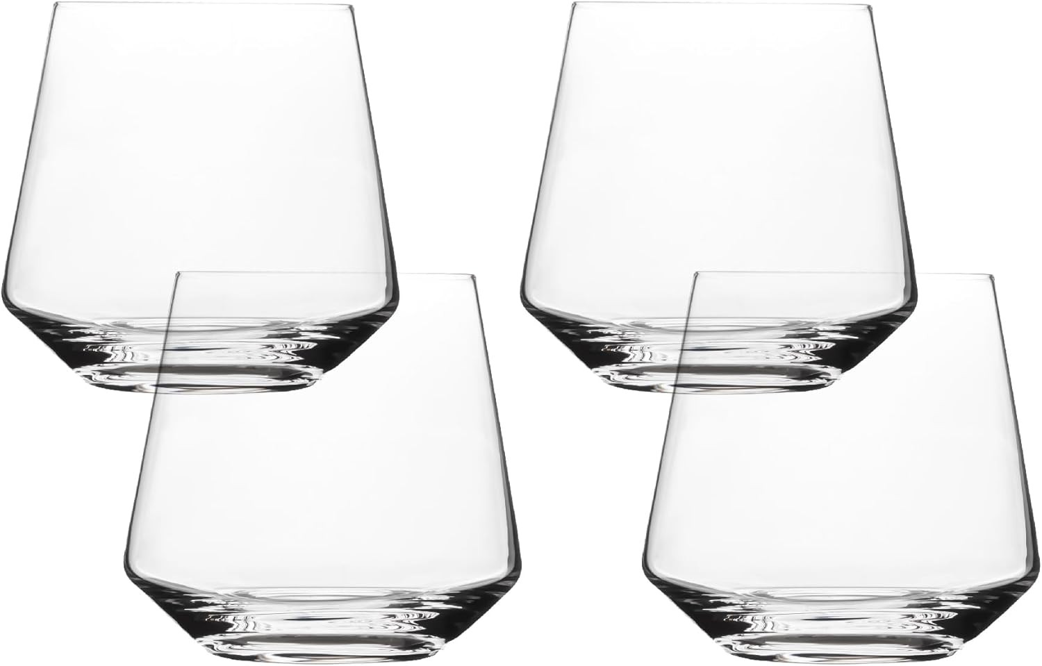 Over&Back 17Oz Modern Glassware – Set of 4 Contemporary Stemless Drinking Glasse