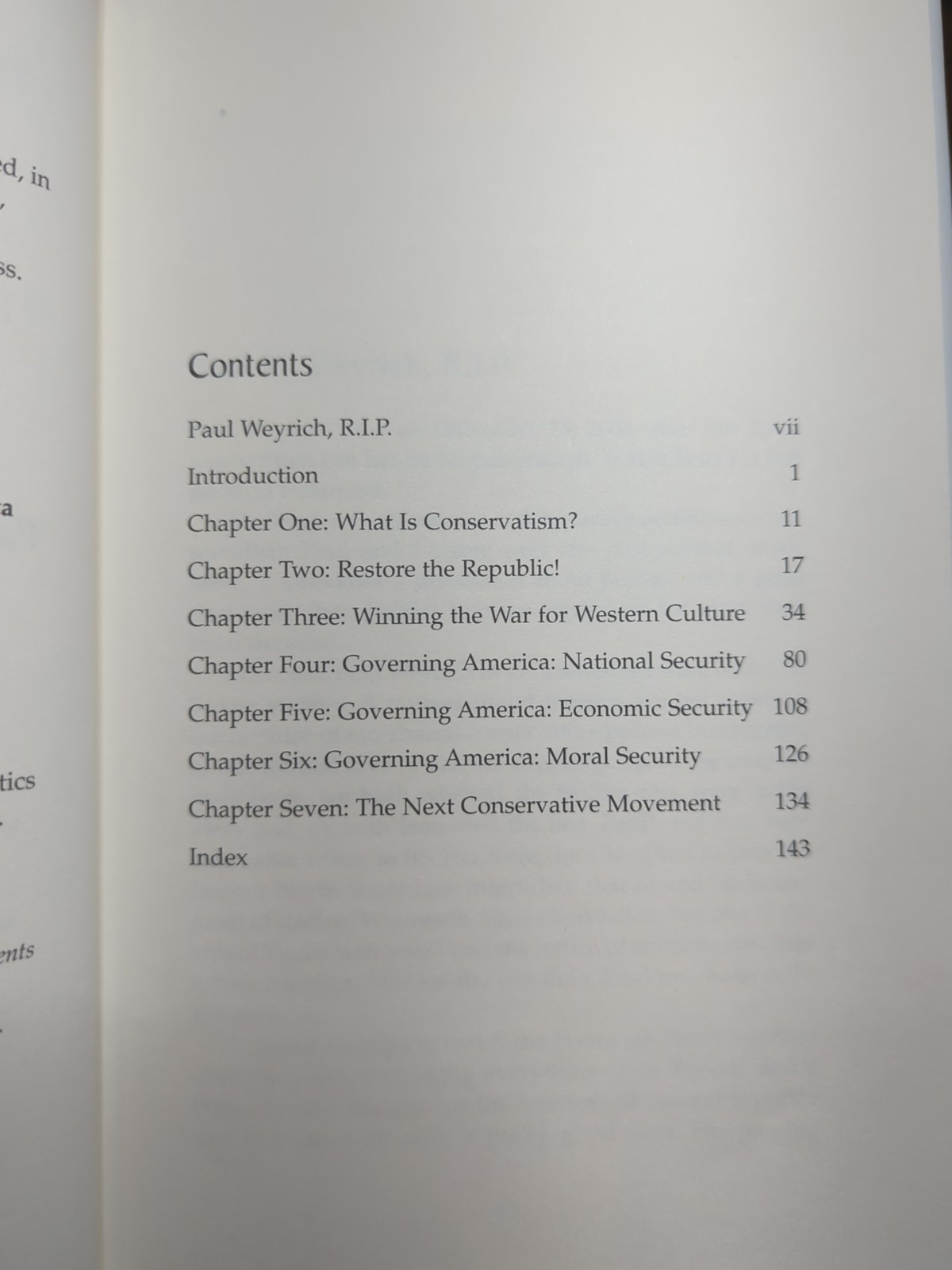 The Next Conservatism by Paul Weyrich Heritage Foundation HC