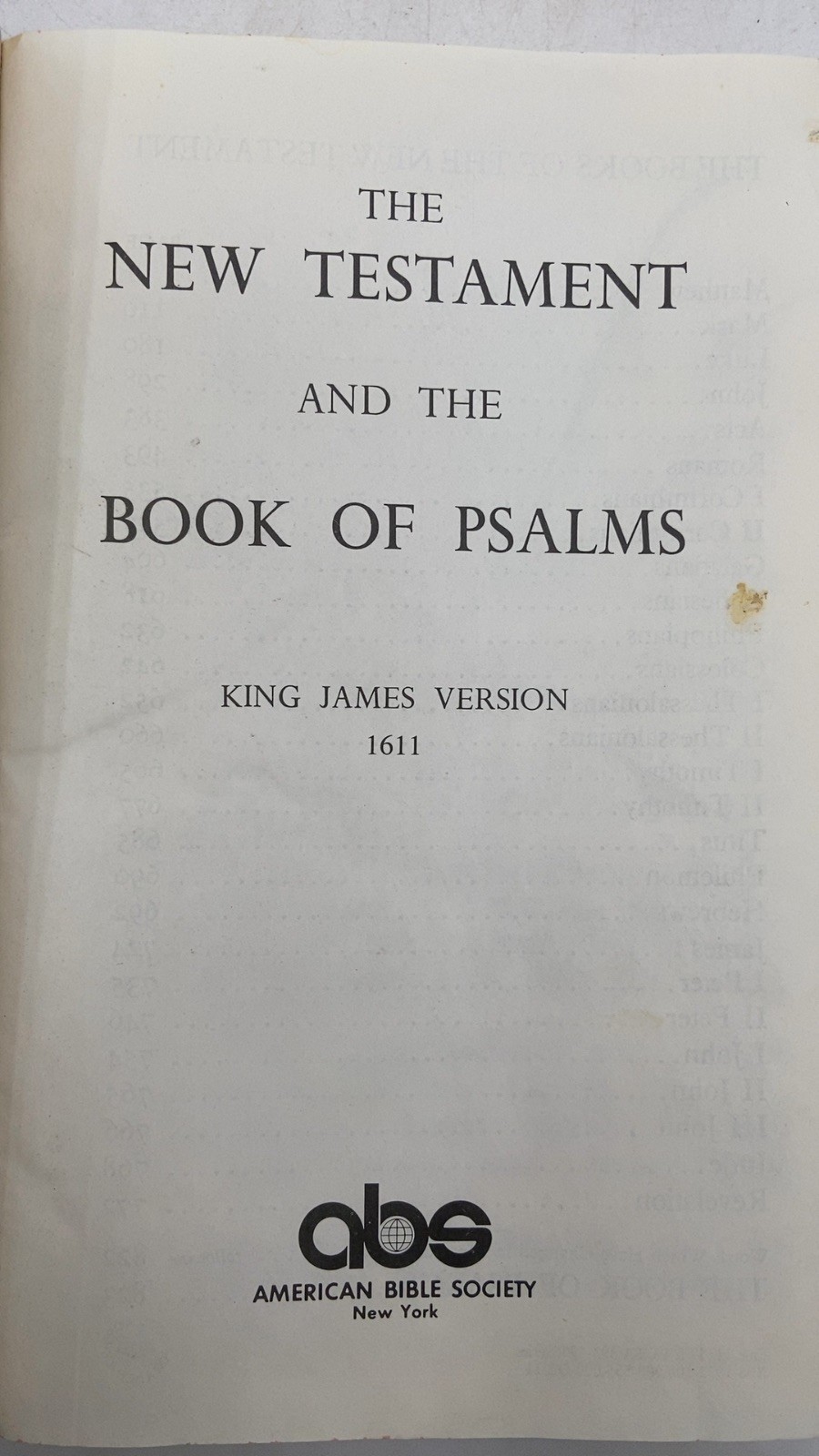 The New Testament and the Book of Psalms Hardcover