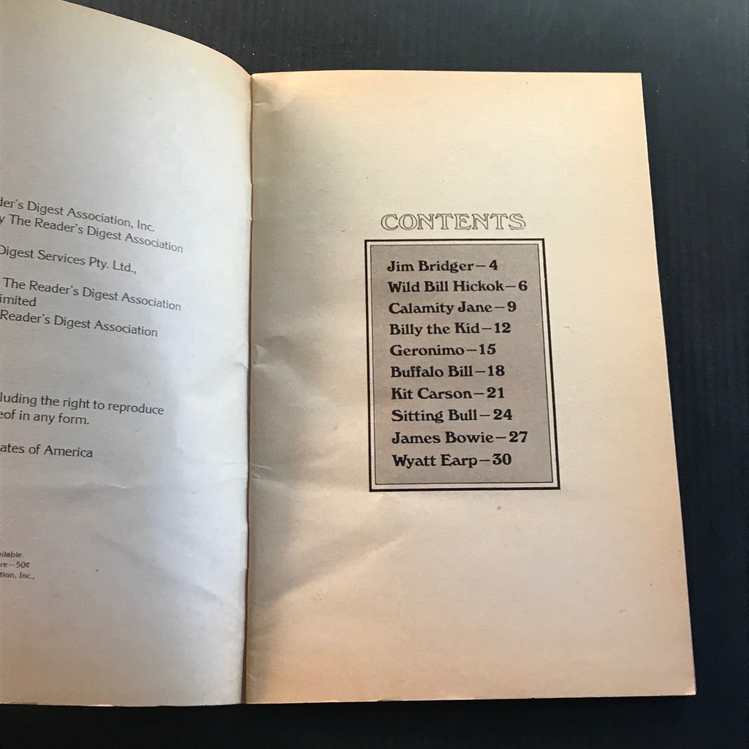 Legendary Characters of the Old West 1976 First Edition Illustrated Booklet