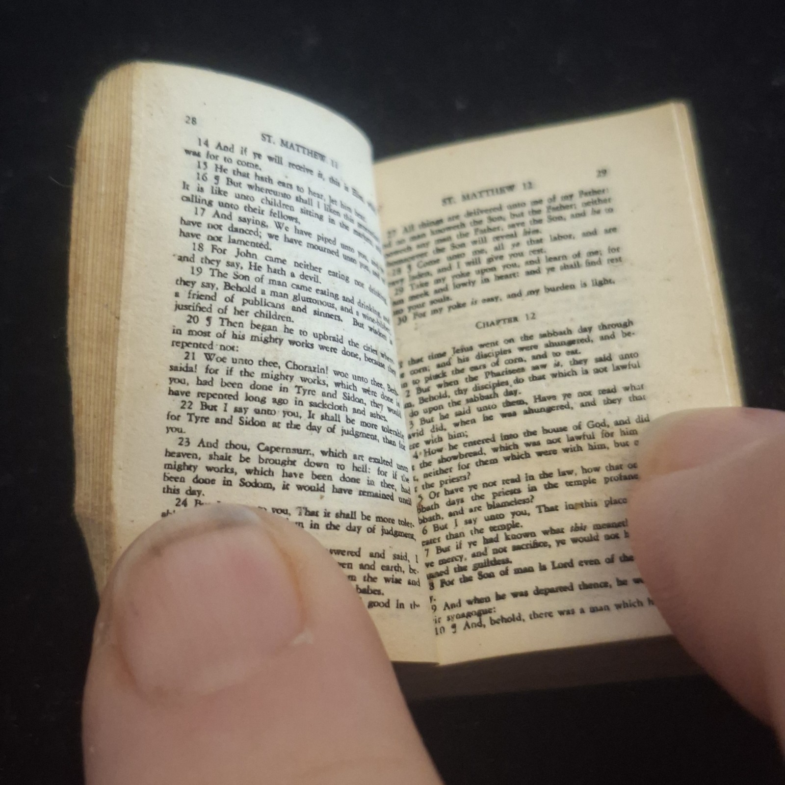 Miniature Bible – Missing Cover – 3.5cm x 2.5cm