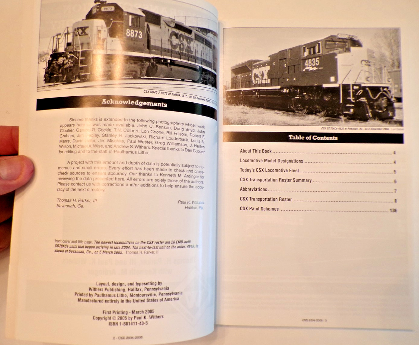 CSX TRANSPORTATION LOCOMOTIVE DIRECTORY 2004 2005 WITHERS PUBLISHING