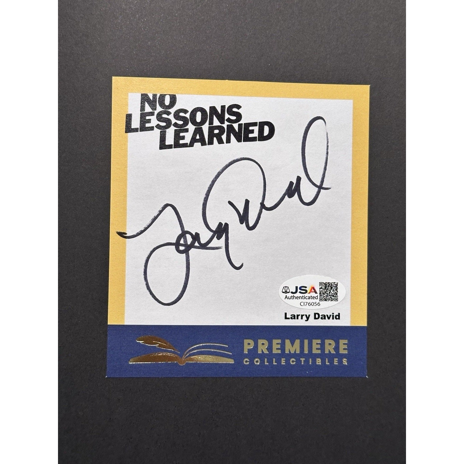 SIGNED Larry David Lessons Learned Making of Curb Your Enthusiasm Book JSA COA