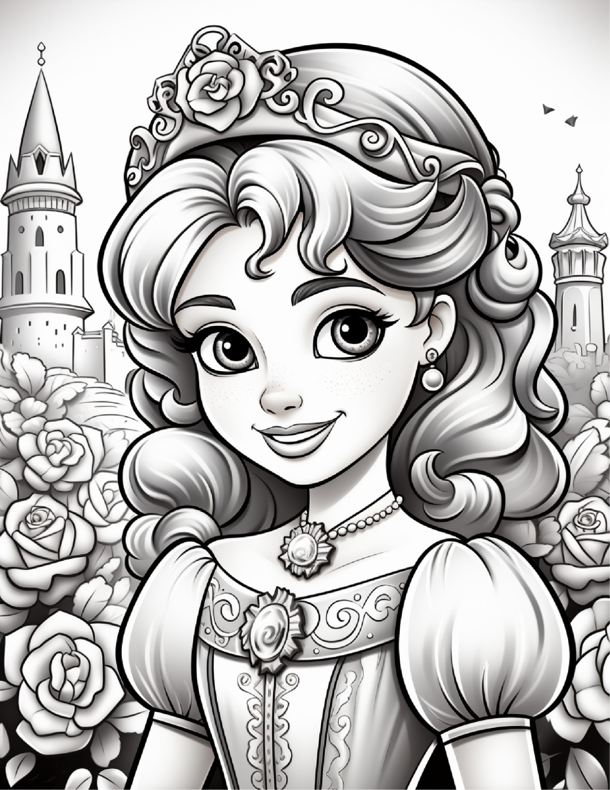 Princess Coloring BookEasy & Relaxing Designs for Adults, Teens, Beginners