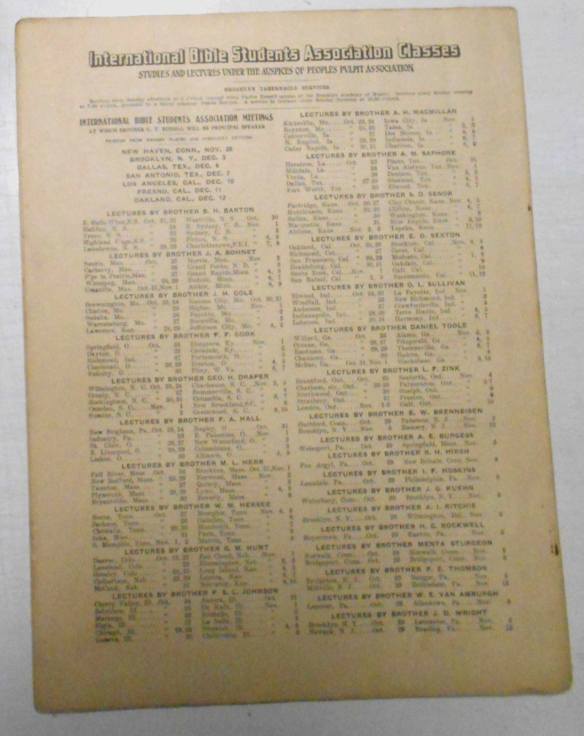 WATCHTOWER Volume XXXII Number 20 Pages 385 to 400 OCTOBER 15, 1911
