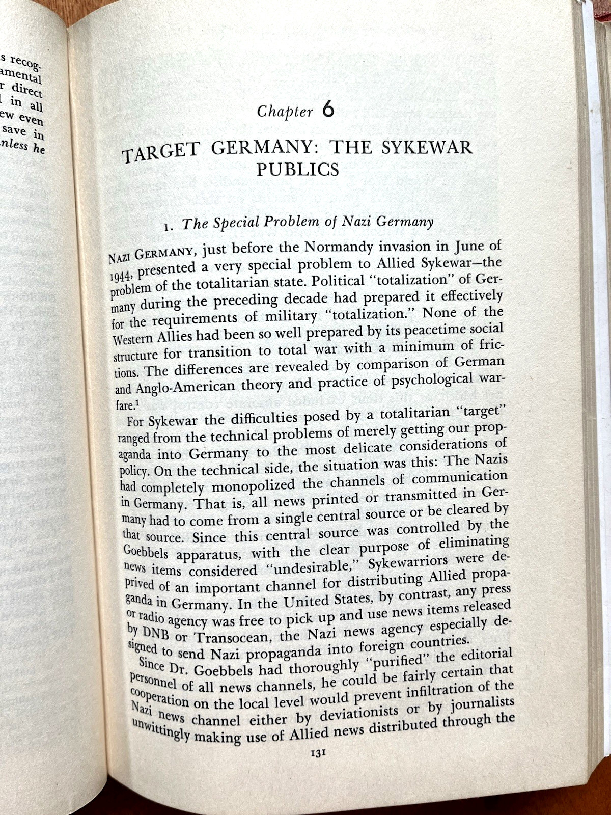 Sykewar: Psychological warfare against Germany by Daniel Lerner (1949, HC) VG