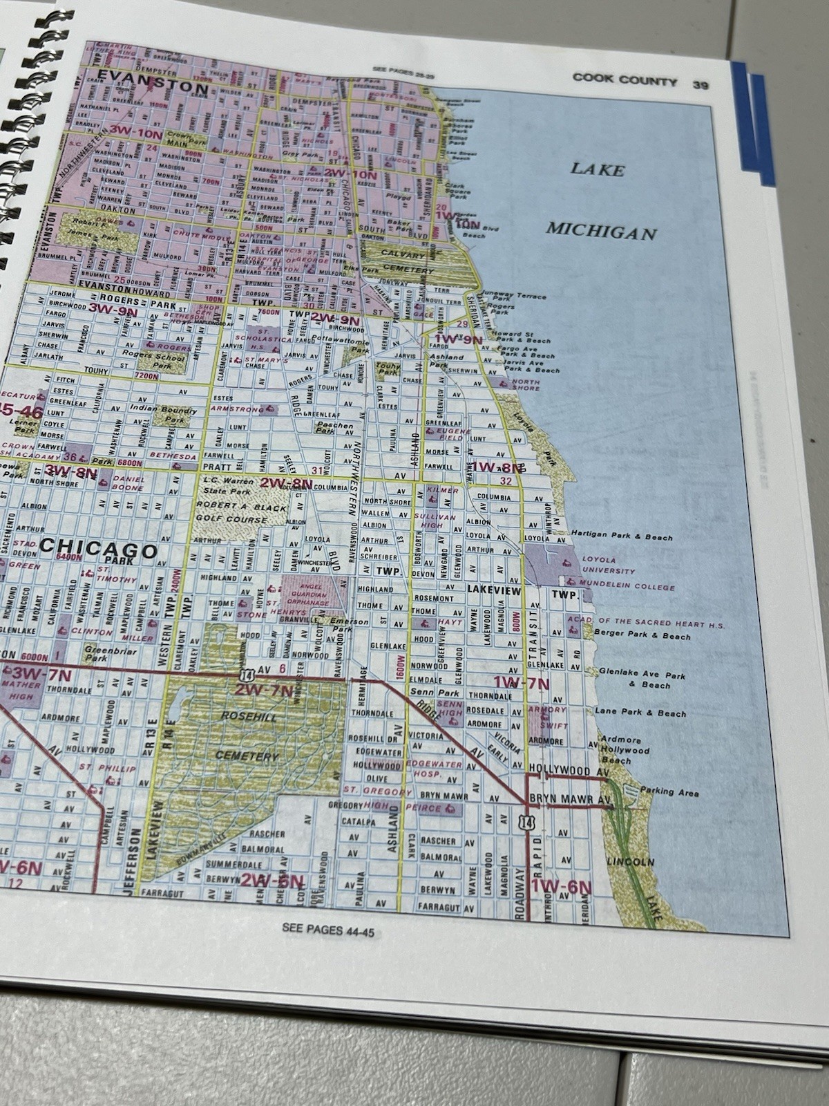 Rand McNally Chicago Cook County Street Finder Map Spiral Bound Book 1999
