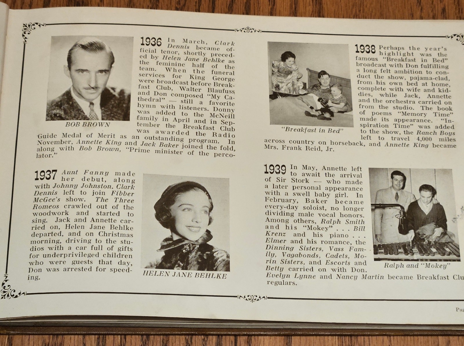 VINTAGE 1942 First Edition WWII Breakfast Club Family Album Don McNeill