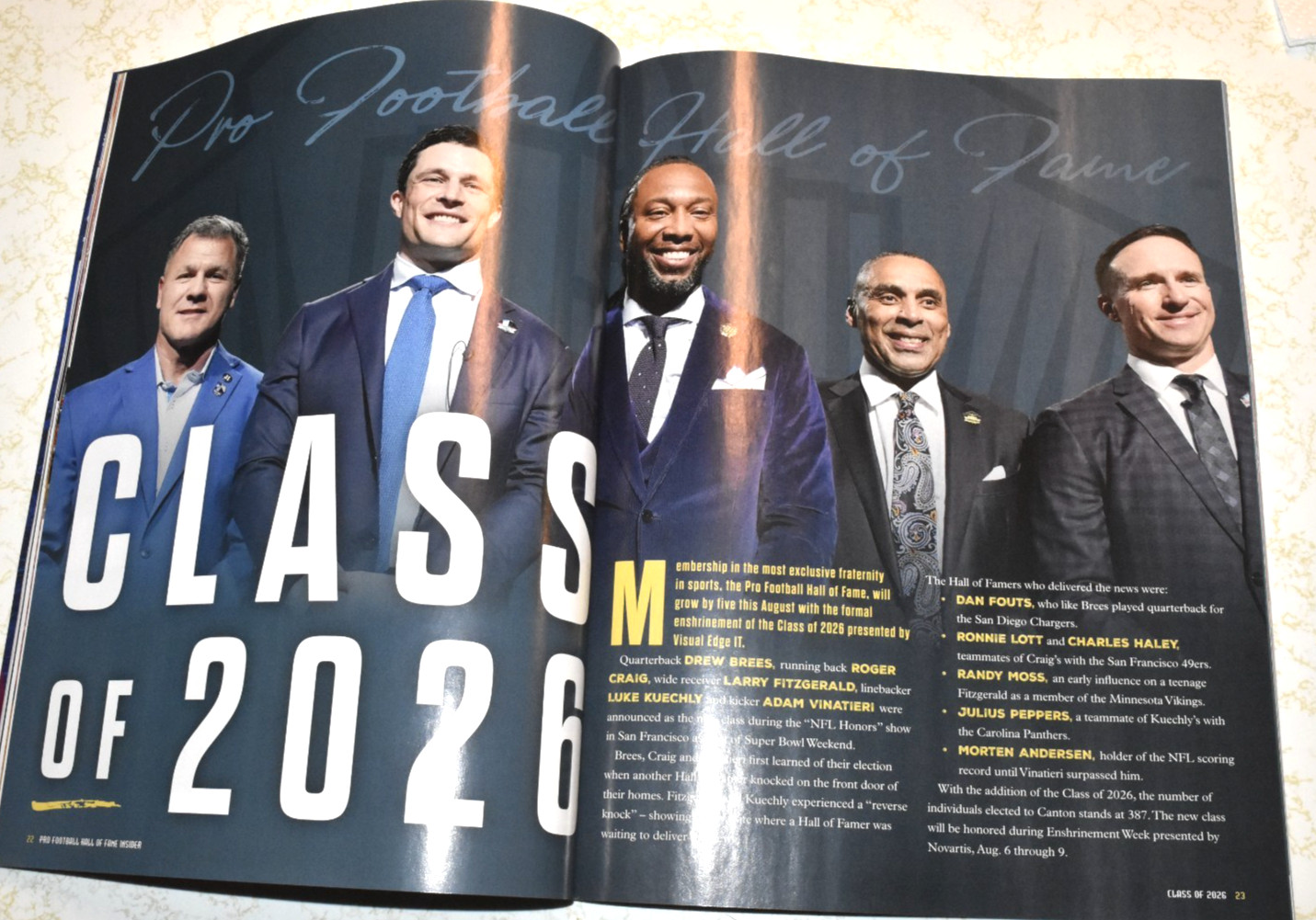 PRO FOOTBALL HALL Of FAME INSIDER MAGAZINE, “Class of 2026,” March 58 Pages, New