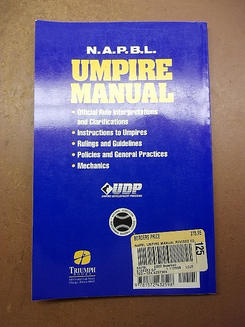 N.A.P.B.L. UMPIRE MANUAL Revised Edition Paperback Umpire Development Program