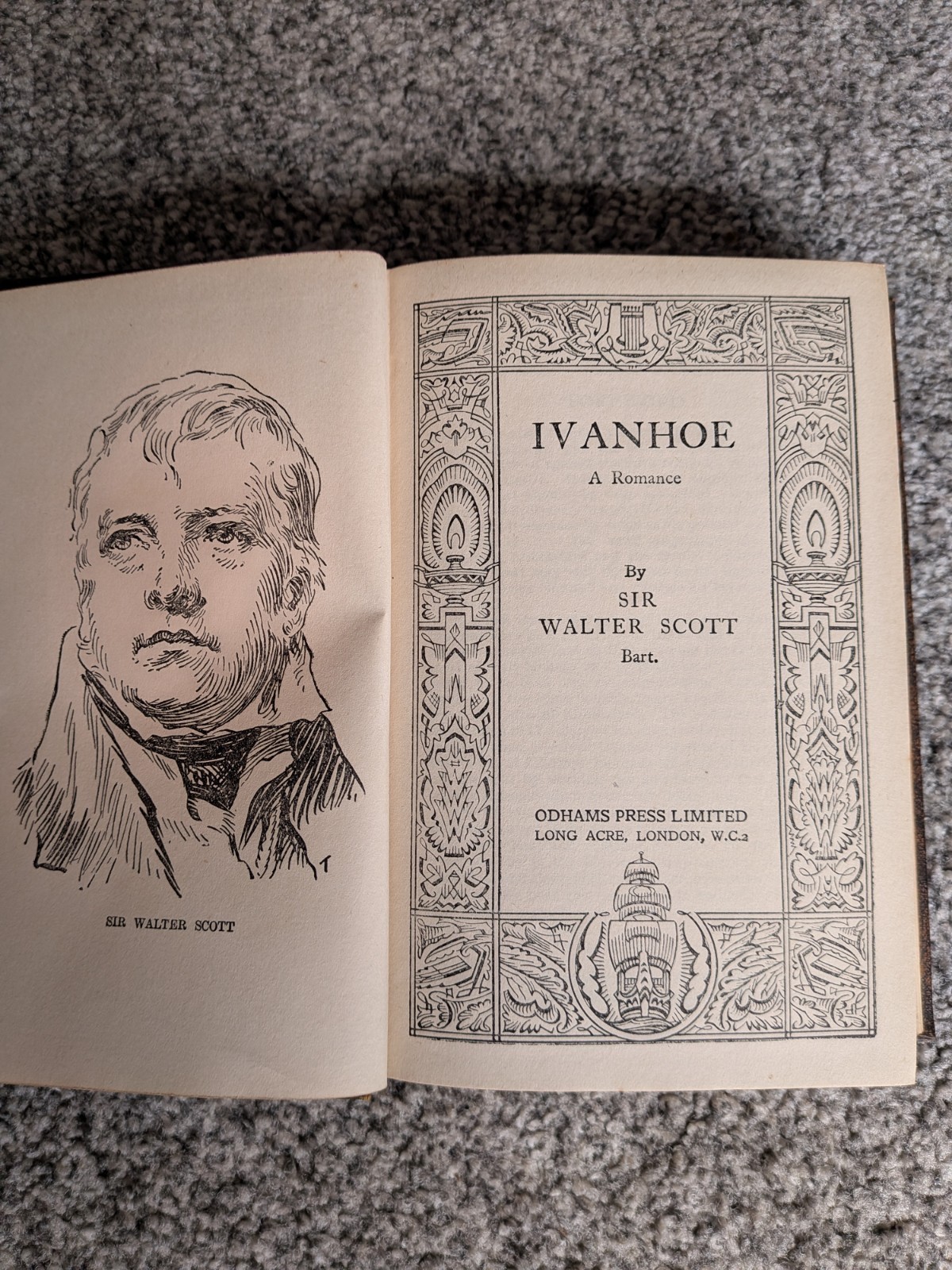 Ivanhoe by Sir Walter Scott Hardback Odhams Press Limited 1930’s Antique